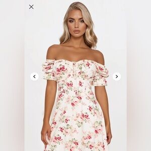 Ellsie Off Shoulder Floral Midi Dress - Pink/combo NWT Size XL